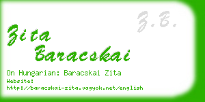 zita baracskai business card
